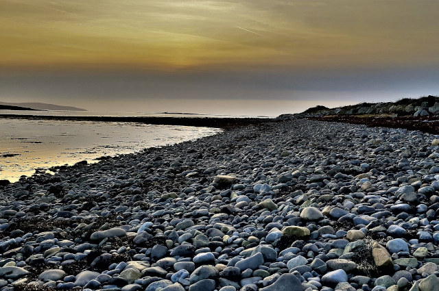 A stoney beach in Galway